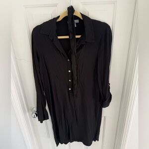 Primark Black half Button Shirt dress